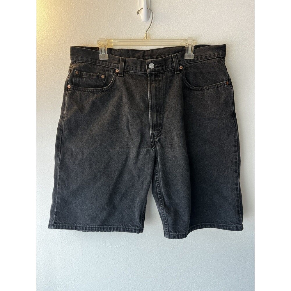 Vintage Levi's 550 Denim Shorts 36 Faded Black Relaxed Baggy Y2K Jorts